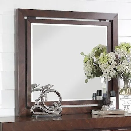 Mirror with Wood Frame and LED Lighting